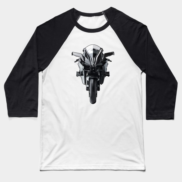 H2R Bike Front View Illustration Baseball T-Shirt by KAM Std